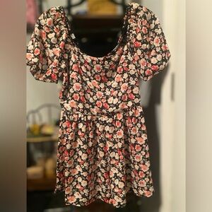 Trixxi Black and Pink Floral short romper